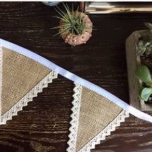 Burlap and Lace BannerNWOT